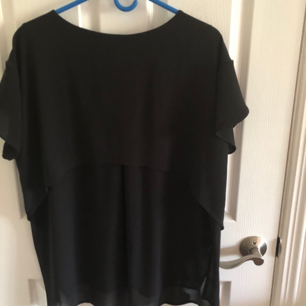 Black chiffon like layered tunic